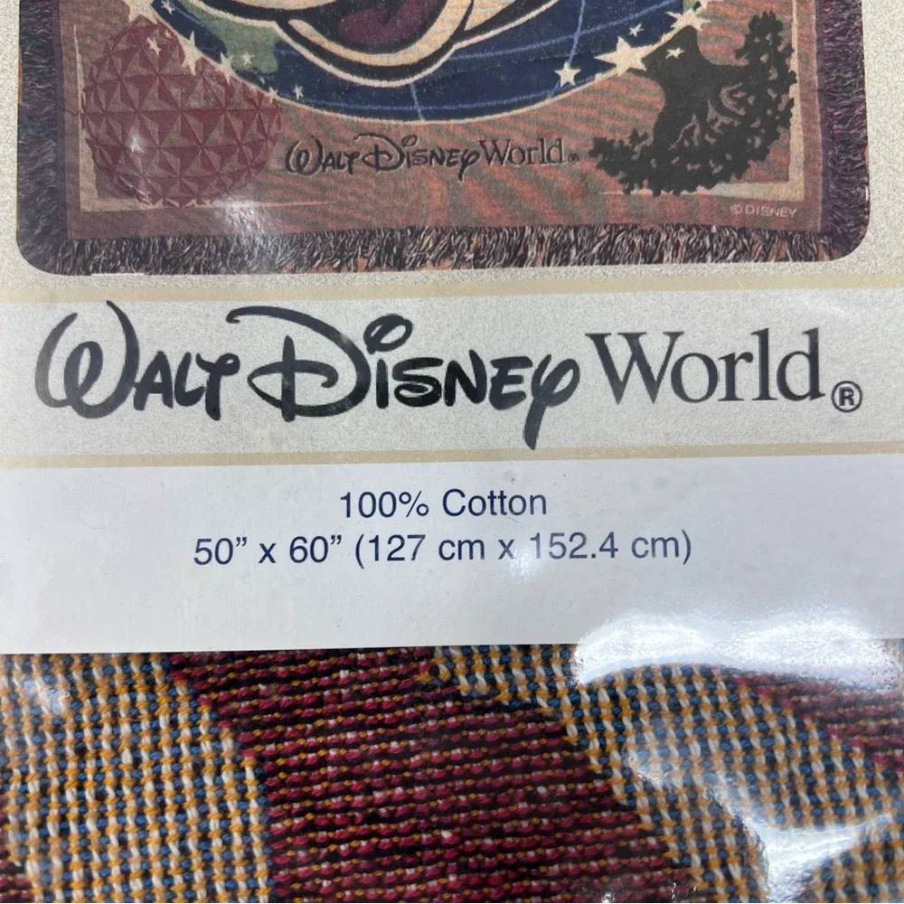 NWT Disney World Parks Mickey Mouse Tapestry Woven Throw Cotton Blanket